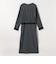 〈洗濯機可能〉フロッキー ドット レース ペプラム ワンピース ［NAVY BLUE］