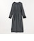 〈洗濯機可能〉フロッキー ドット レース ペプラム ワンピース ［NAVY BLUE］
