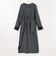 〈洗濯機可能〉フロッキー ドット レース ペプラム ワンピース ［NAVY BLUE］