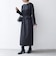 〈洗濯機可能〉フロッキー ドット レース ペプラム ワンピース ［NAVY BLUE］