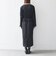 〈洗濯機可能〉フロッキー ドット レース ペプラム ワンピース ［NAVY BLUE］