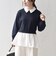 《予約》【WEB限定】〈手洗い可能〉レギュラーカラー シャツ ドッキング ペプラム ニット