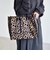 《予約》チャーム付き 2way スクエア トート バッグ leopard/solid（A4対応）