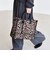 《予約》チャーム付き 2way スクエア トート バッグ leopard/solid（A4対応）