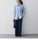 《予約》〈洗濯機可能〉グレンチェック センタープレス イージー ワイド パンツ［NAVY BLUE］