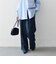 《予約》〈洗濯機可能〉グレンチェック センタープレス イージー ワイド パンツ［NAVY BLUE］