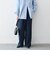 《予約》〈洗濯機可能〉グレンチェック センタープレス イージー ワイド パンツ［NAVY BLUE］