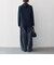 《予約》〈手洗い可能〉グレンチェック テーラード ダブル ジャケット［NAVY BLUE］