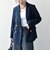 《予約》〈手洗い可能〉グレンチェック テーラード ダブル ジャケット［NAVY BLUE］