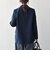 《予約》〈手洗い可能〉グレンチェック テーラード ダブル ジャケット［NAVY BLUE］