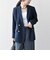 《予約》〈手洗い可能〉グレンチェック テーラード ダブル ジャケット［NAVY BLUE］