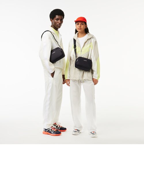 【美品】ラコステ　アクティブナイロン　ボックスショルダーバッグ　ブラック セール】ラコステ LACOSTE アクティブナイロン ボックス