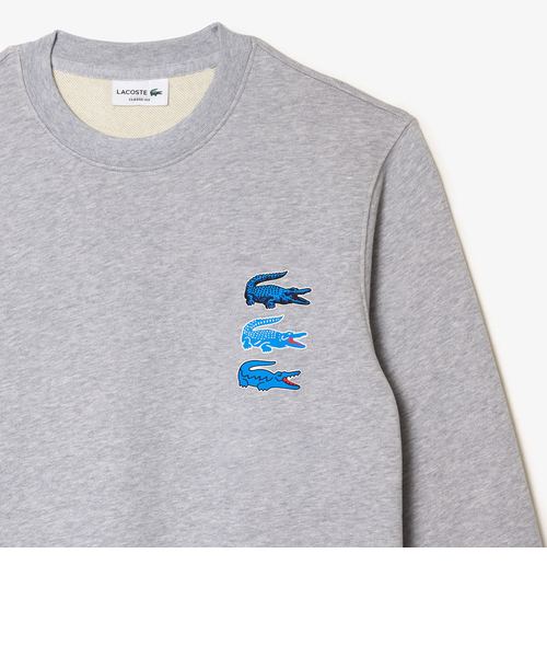 タイムラインクロックプリントクルーネックスウェット トレーナー