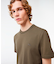 ラインドリブネック鹿の子地Tシャツ
