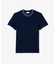 ラインドリブネック鹿の子地Tシャツ