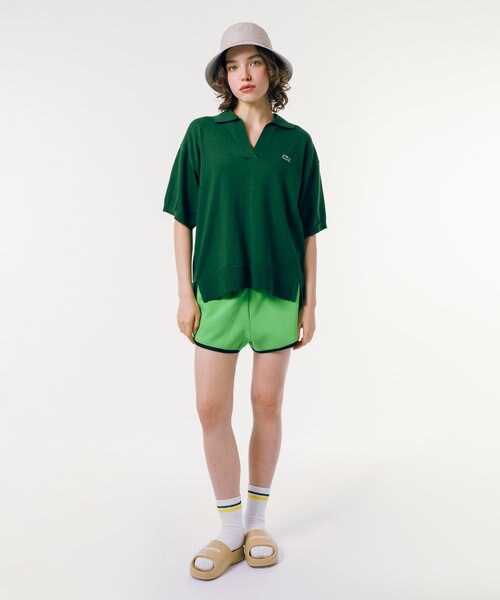 本日限定sale⭐︎美品⭐︎ラコステ　オーバーサイズポロシャツ オーバーサイズ スキッパーニットポロシャツ｜ラコステの通販