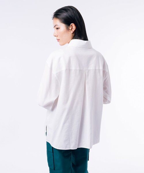 anuke コットンオーバーサイズシャツ　ホワイト　長袖　サイドスリット　美品 ànuke online store（アンヌーク） / Cotton Oversize