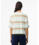 オーバーサイズ レーヨン クロップド丈 ミックスボーダー半袖Tシャツ