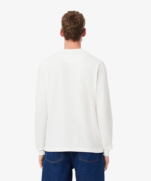 Jeans ワッフル ニット 長袖 Tシャツ 送関込 ワッフルニット ヘンリーネック長袖Tシャツ|ラコステの通販
