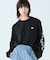 ヘビーウェイトスリーブプリント ロングリブスリーブTシャツ