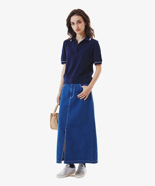 ラコステ　プレーン　デニム　マキシスカート　S プレーンデニムマキシ丈スカート | ラコステ(LACOSTE) | マルイ