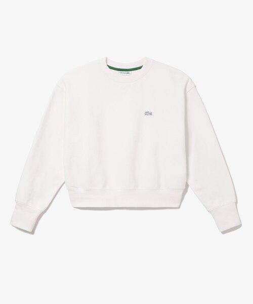 美品✨ラコステ 現行 シーズナルグラフィッククロップドクルーネックスウェット 白 クロップドクルーネックスウェット｜ラコステの通販｜&mall