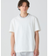配色ラインドリブネック鹿の子地 半袖Tシャツ