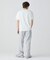 配色ラインドリブネック鹿の子地 半袖Tシャツ