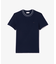 配色ラインドリブネック鹿の子地 半袖Tシャツ