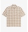 リネンブレンドオープンカラーオンブレチェックシャツ