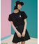 チュールスリーブロゴ刺繍 Tシャツ