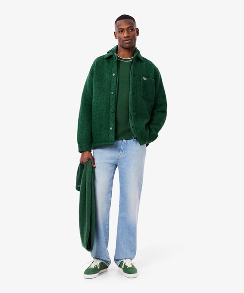 ウールブレンドフェルトオーバーサイズ アウターシャツ｜ラコステの