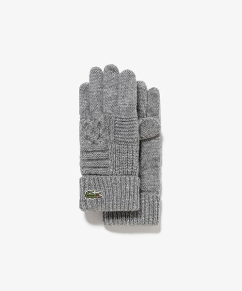 LACOSTE　2025秋冬モデル　アラン柄ブレンドウールニットグローブ アラン柄ブレンドウールニットグローブ｜ラコステの通販｜&mall