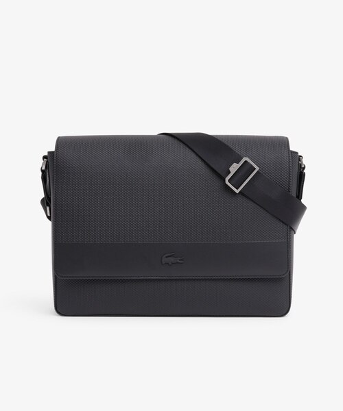 ⭐極美品⭐LACOSTE オールレザー メッセンジャーバッグ ブラック ラコステ LACOSTE LCST メッセンジャーバッグ （ブラック