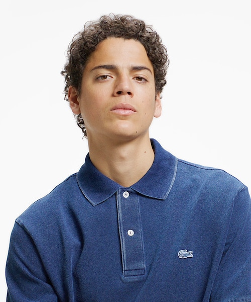 Lacoste ラコステ　インディゴ　ポロシャツ　FR3 LACOSTE（ラコステ） インディゴ ポロシャツ 配色リブニット PH004J-99