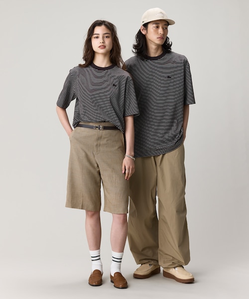 オンライン限定】LACOSTE ボーダー リンガーネック 半袖Tシャツ