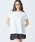 【オンライン限定】LACOSTE オーバーサイズ フレンチスリーブ サイドスリット クルーネックTシャツ