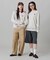 【オンライン限定】LACOSTE  オーバーサイズ 裏毛 バックプリント クルーネック スウェット