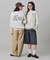 【オンライン限定】LACOSTE  オーバーサイズ 裏毛 バックプリント クルーネック スウェット