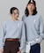 【オンライン限定】LACOSTE オーバーサイズ ワンポイント刺繍ロゴ ヘンリーネック長袖Tシャツ / ワッフルカットソー