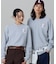 【オンライン限定】LACOSTE オーバーサイズ ワンポイント刺繍ロゴ ヘンリーネック長袖Tシャツ / ワッフルカットソー