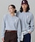 【オンライン限定】LACOSTE オーバーサイズ ワンポイント刺繍ロゴ ヘンリーネック長袖Tシャツ / ワッフルカットソー