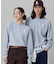 【オンライン限定】LACOSTE オーバーサイズ ワンポイント刺繍ロゴ ヘンリーネック長袖Tシャツ / ワッフルカットソー