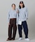 【オンライン限定】LACOSTE オーバーサイズ ワンポイント刺繍ロゴ ヘンリーネック長袖Tシャツ / ワッフルカットソー
