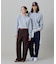 【オンライン限定】LACOSTE オーバーサイズ ワンポイント刺繍ロゴ ヘンリーネック長袖Tシャツ / ワッフルカットソー
