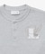 【オンライン限定】LACOSTE オーバーサイズ ワンポイント刺繍ロゴ ヘンリーネック長袖Tシャツ / ワッフルカットソー