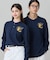 【オンライン限定】LACOSTE オーバーサイズ ワンポイント刺繍ロゴ ヘンリーネック長袖Tシャツ / ワッフルカットソー