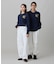 【オンライン限定】LACOSTE オーバーサイズ ワンポイント刺繍ロゴ ヘンリーネック長袖Tシャツ / ワッフルカットソー