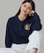 【オンライン限定】LACOSTE オーバーサイズ ワンポイント刺繍ロゴ ヘンリーネック長袖Tシャツ / ワッフルカットソー