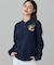 【オンライン限定】LACOSTE オーバーサイズ ワンポイント刺繍ロゴ ヘンリーネック長袖Tシャツ / ワッフルカットソー